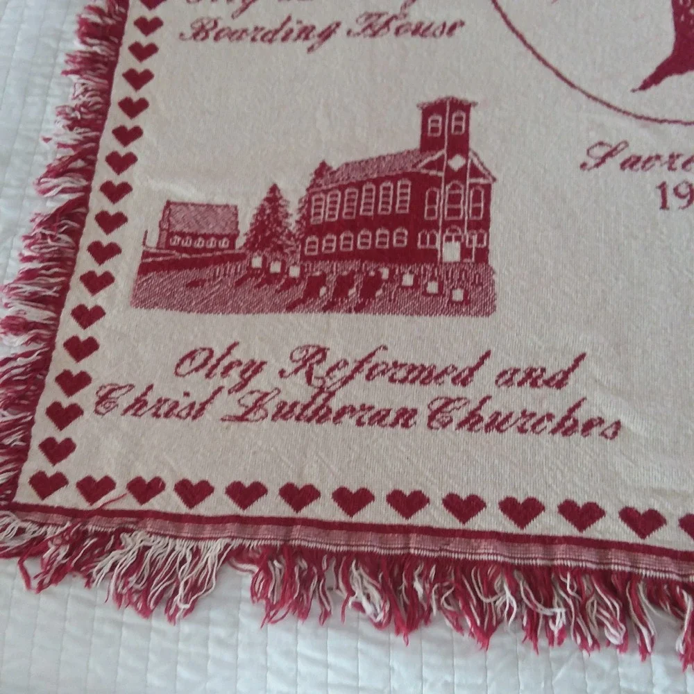 VTG Historic Oley‎ Valley PA Throw Blanket Sacred Oak 1993 Tapestry Woven 46x56